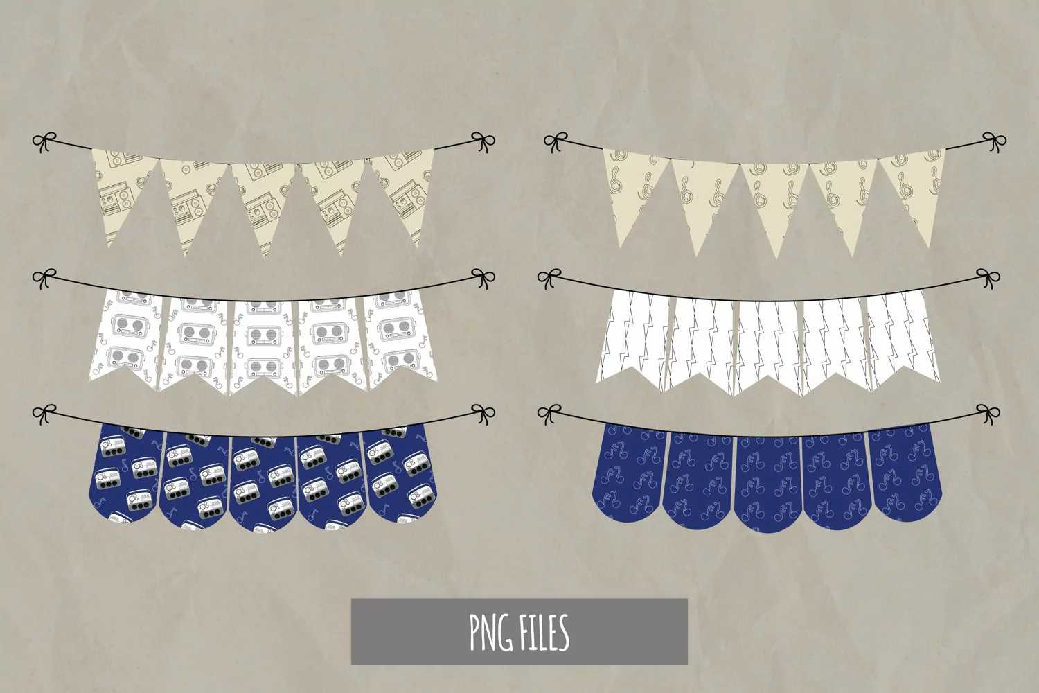 Vintage Boombox Bunting Banner Set product image 1
