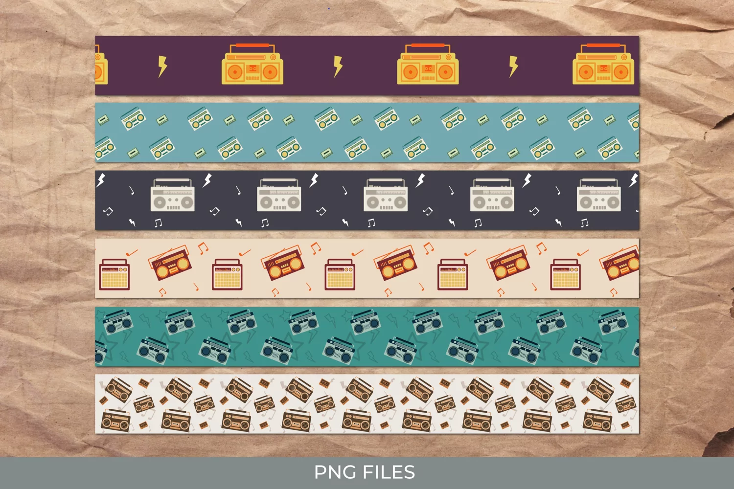 Vintage Boombox Seamless Strips product image 1
