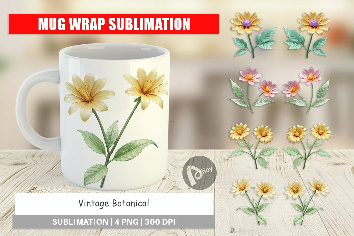 Mug Wrap Design Vintage Botanical product image 1