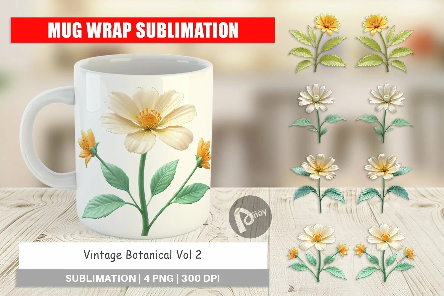 Mug Wrap Design Vintage Botanical product image 1