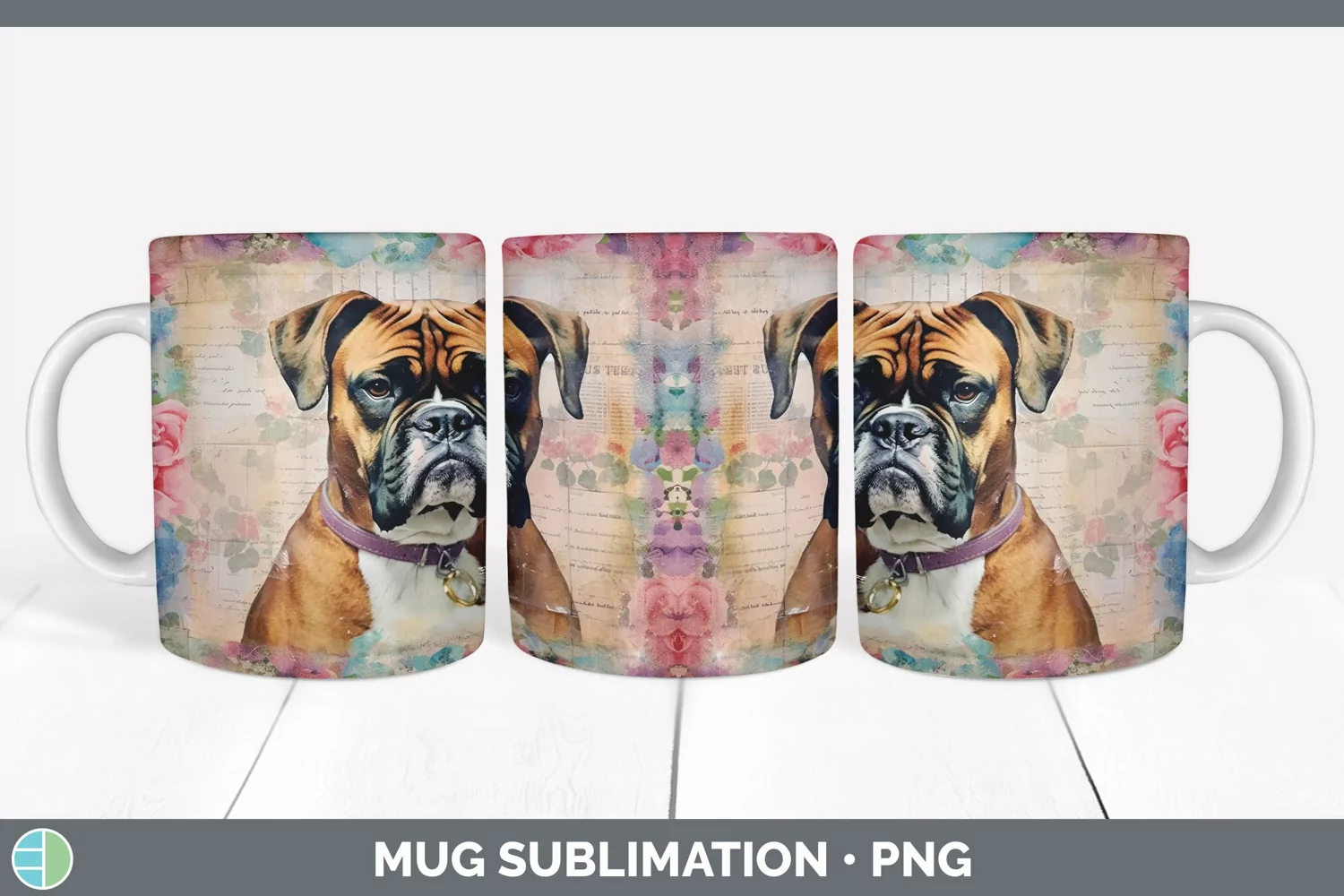GorgeousDecoupage Boxers Mug Wrap design.