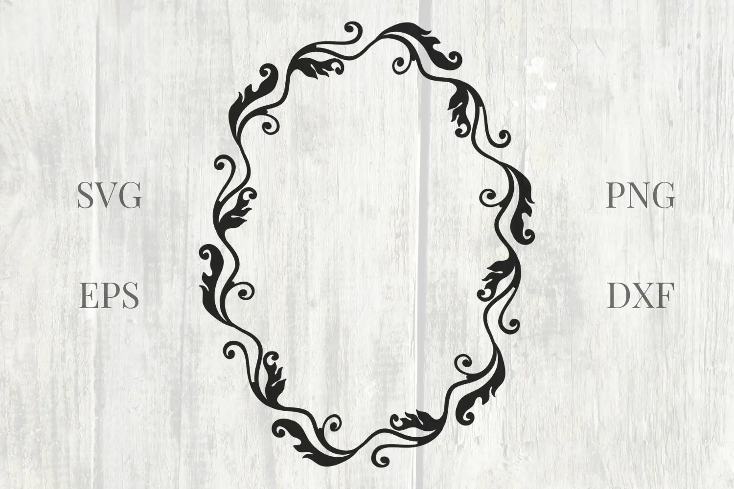 Vintage Branches Oval Wedding Frame SVG