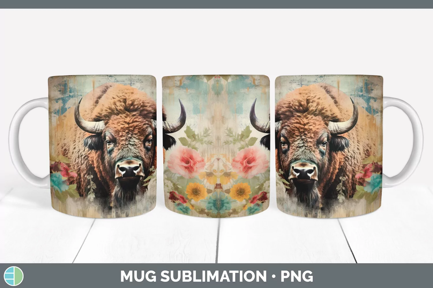 GorgeousDecoupage Buffalos Mug Wrap design.