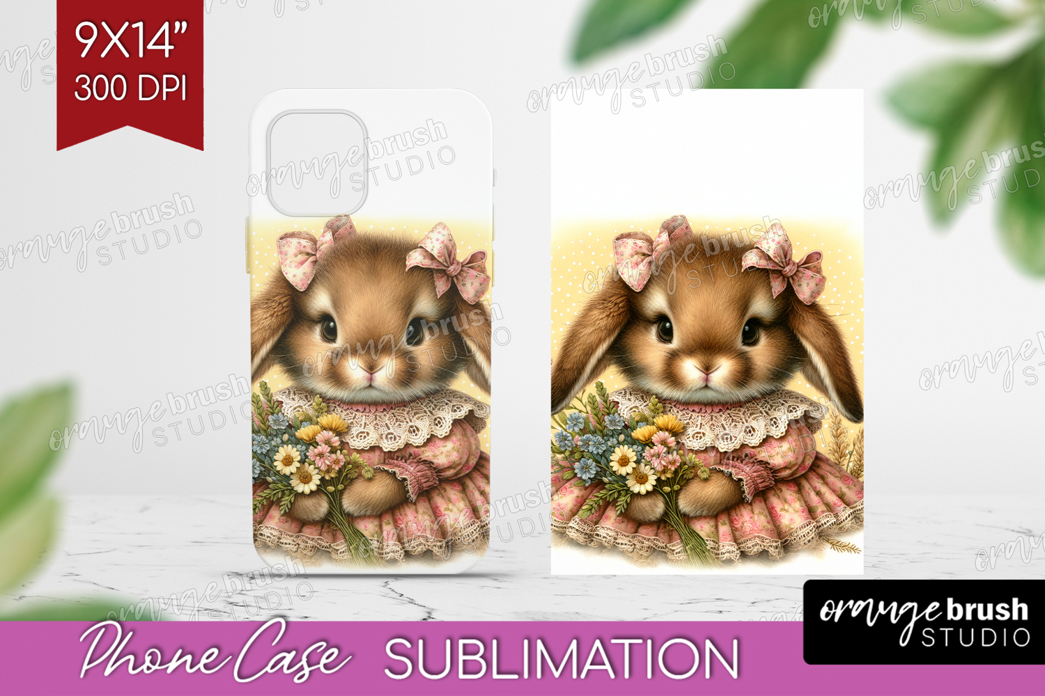 Vintage Bunny Phone Case PNG - Cute Bunny Case PNG product image 1