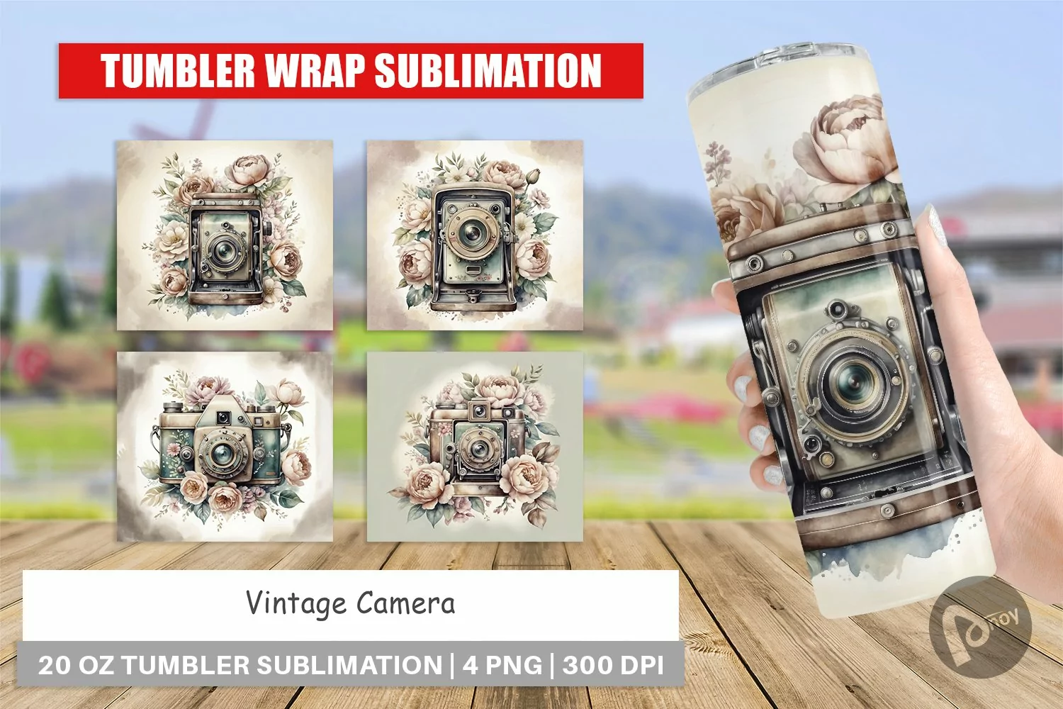 Tumbler Wrap Vintage Camera product image 1