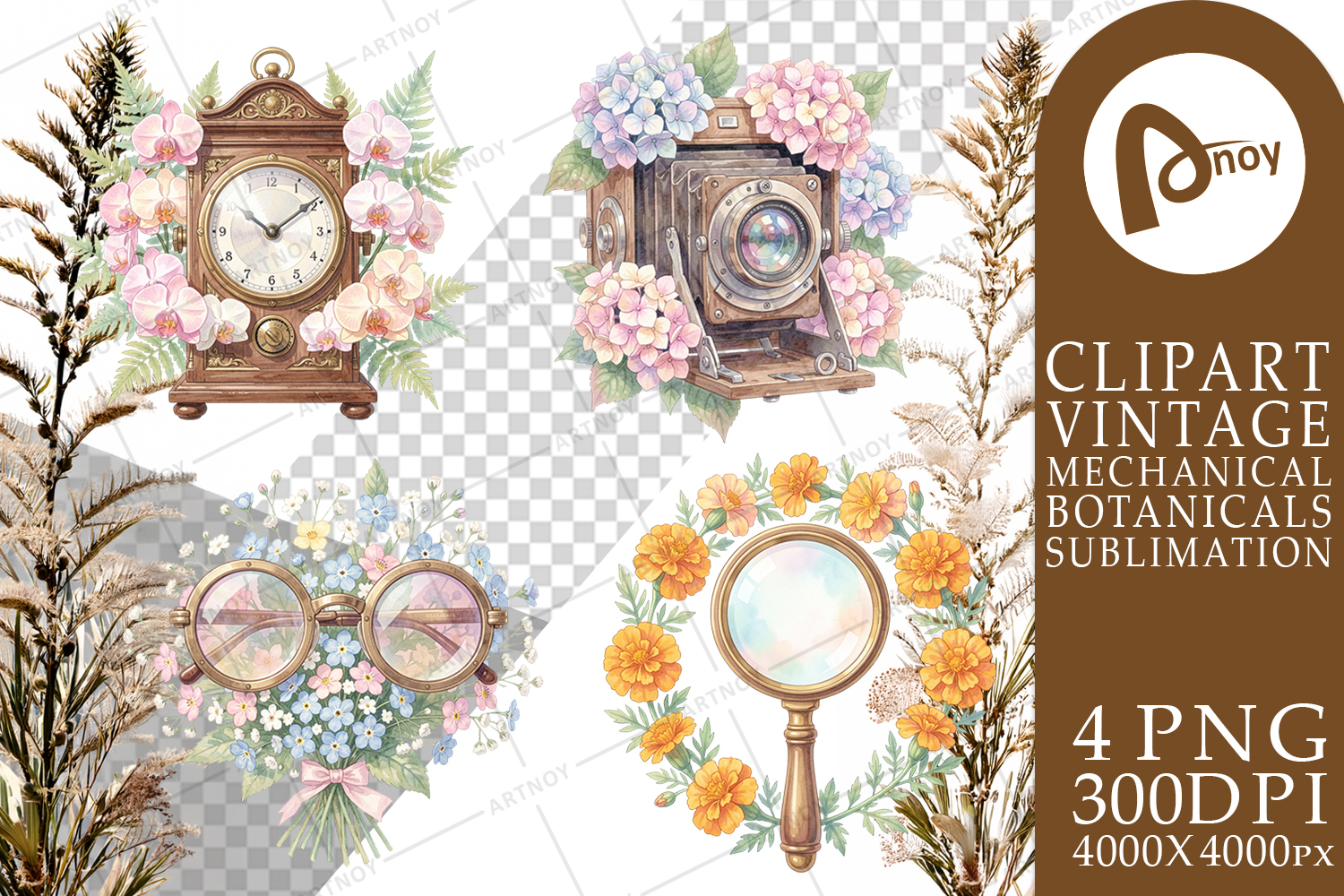 Vintage Camera And Floral Sublimation product image 1