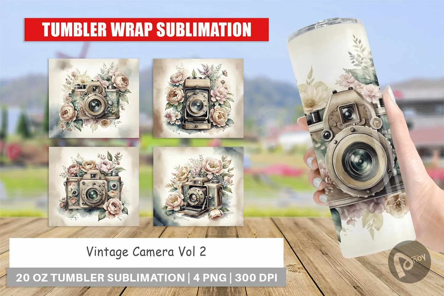 Tumbler Wrap Vintage Camera product image 1