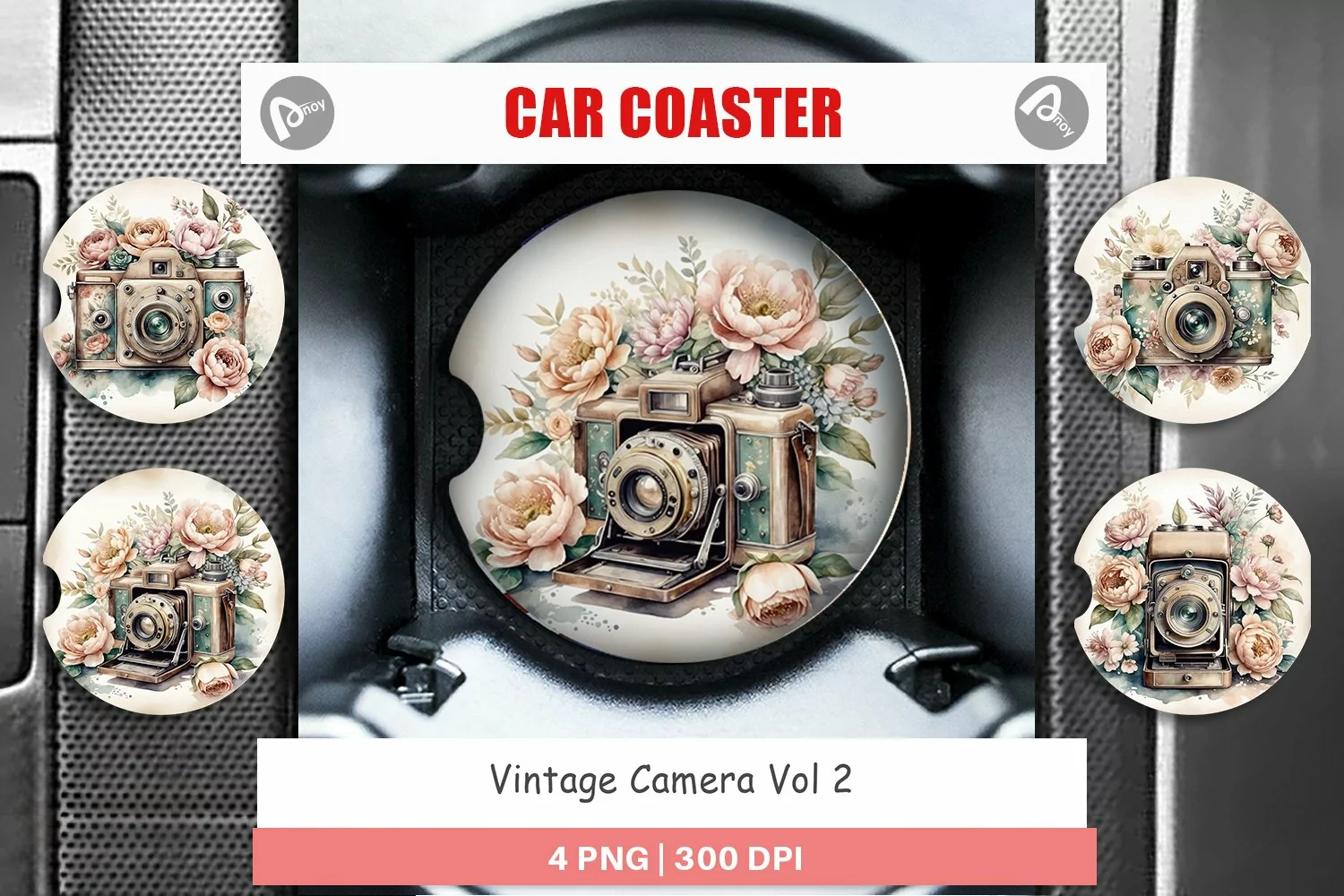 Car Coaster Vintage Camera product image 1