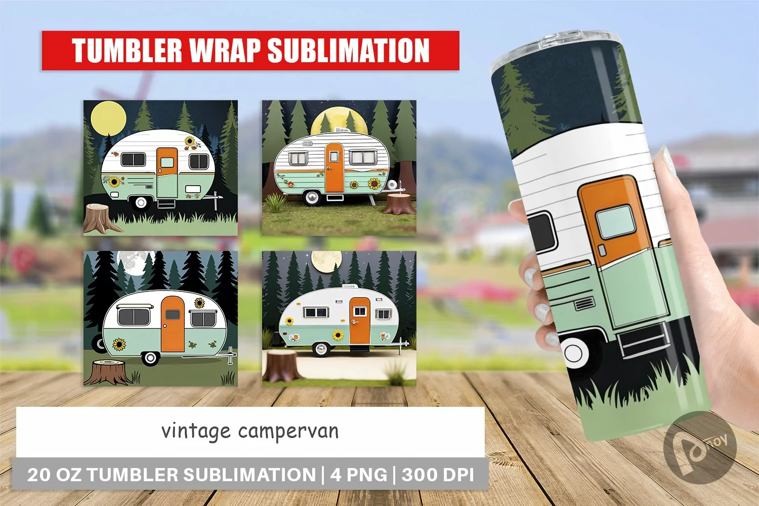Tumbler Wrap Vintage Campervan product image 1