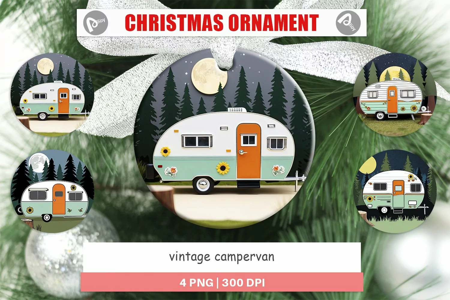Christmas Ornaments Vintage Campervan product image 1