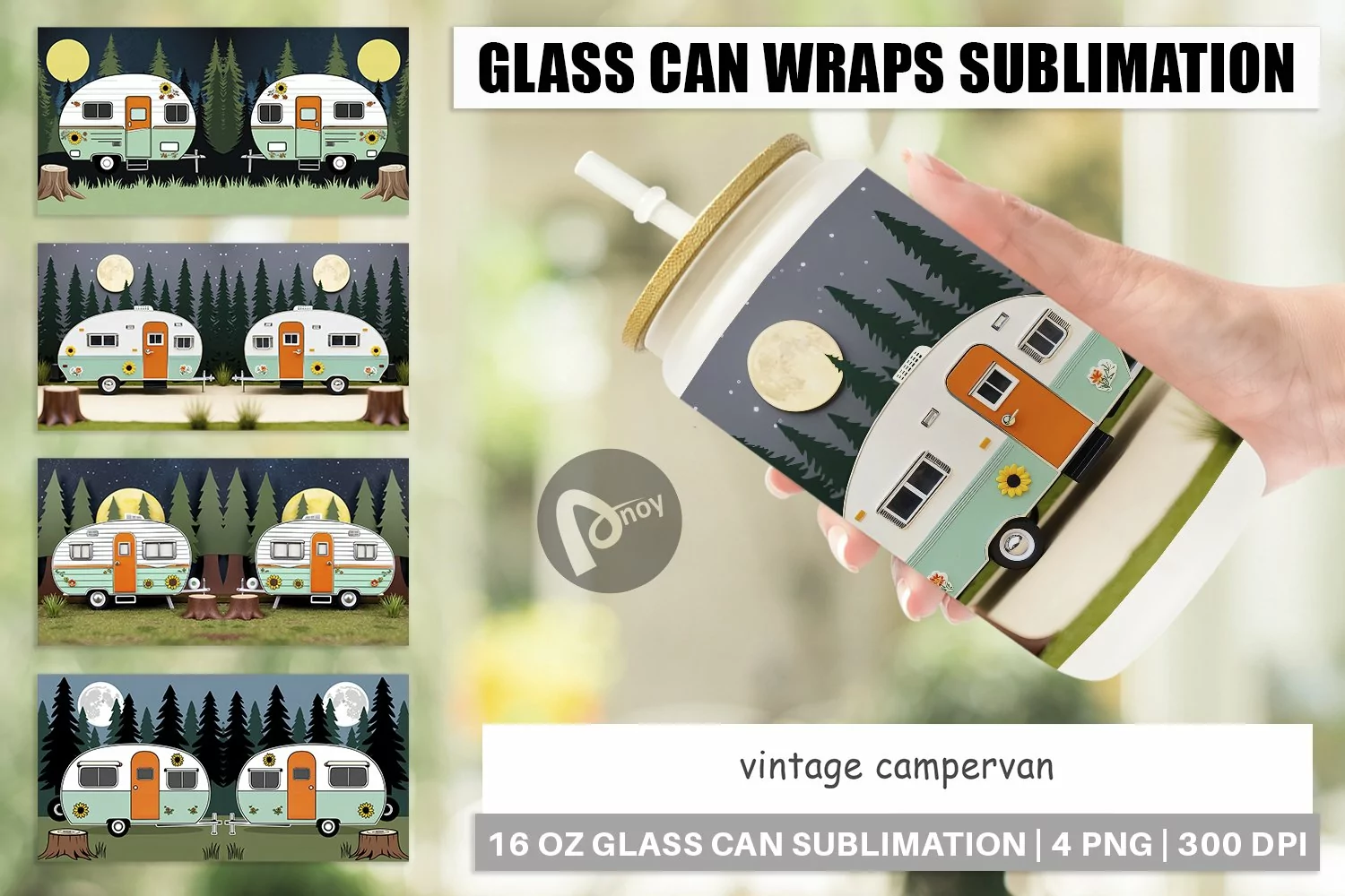 Glass Can Wraps Vintage Campervan product image 1