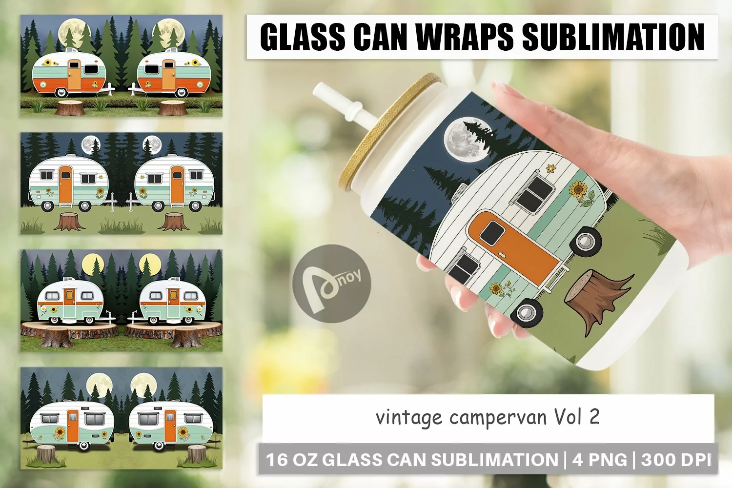 Glass Can Wraps Vintage Campervan product image 1