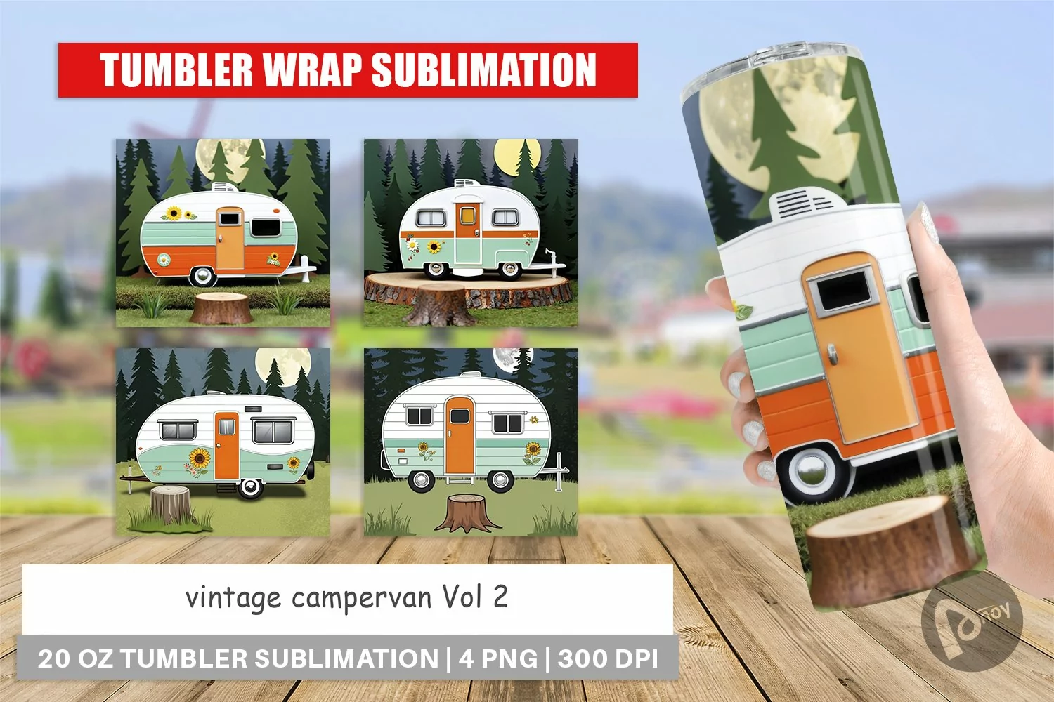 Tumbler Wrap Vintage Campervan product image 1