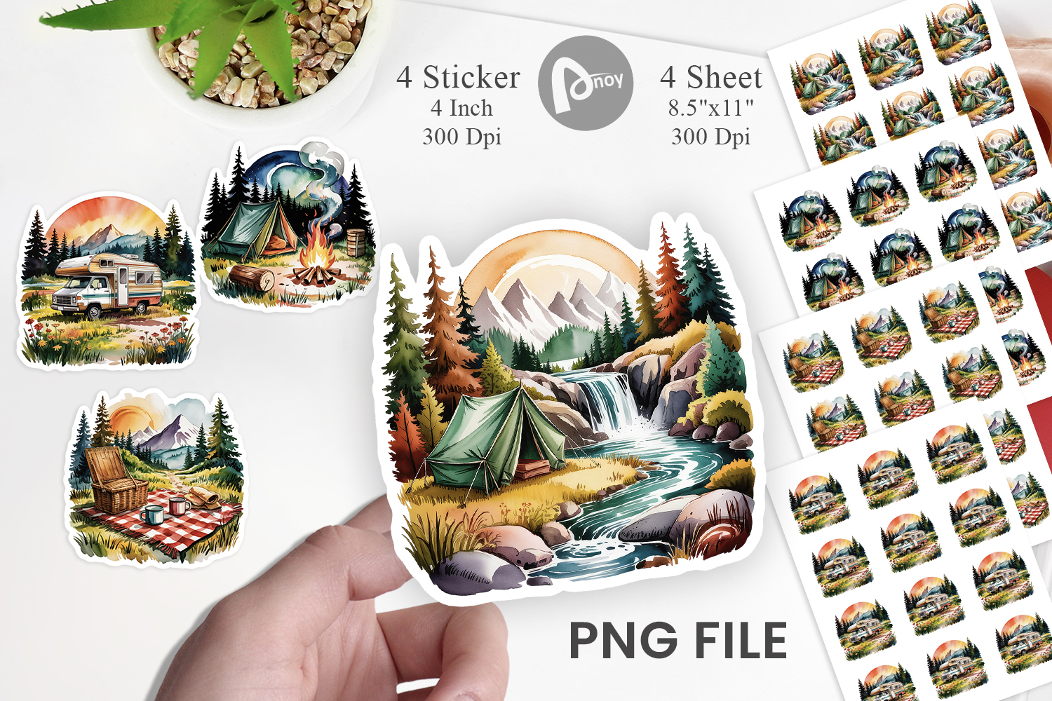 Vintage Camping Vibes Sticker product image 1