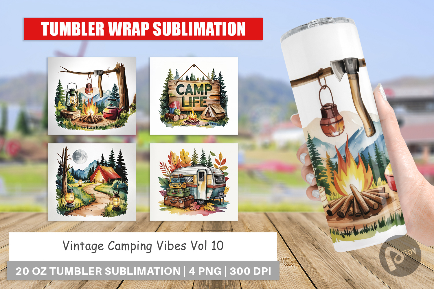 Tumbler Vintage Camping Vibes product image 1