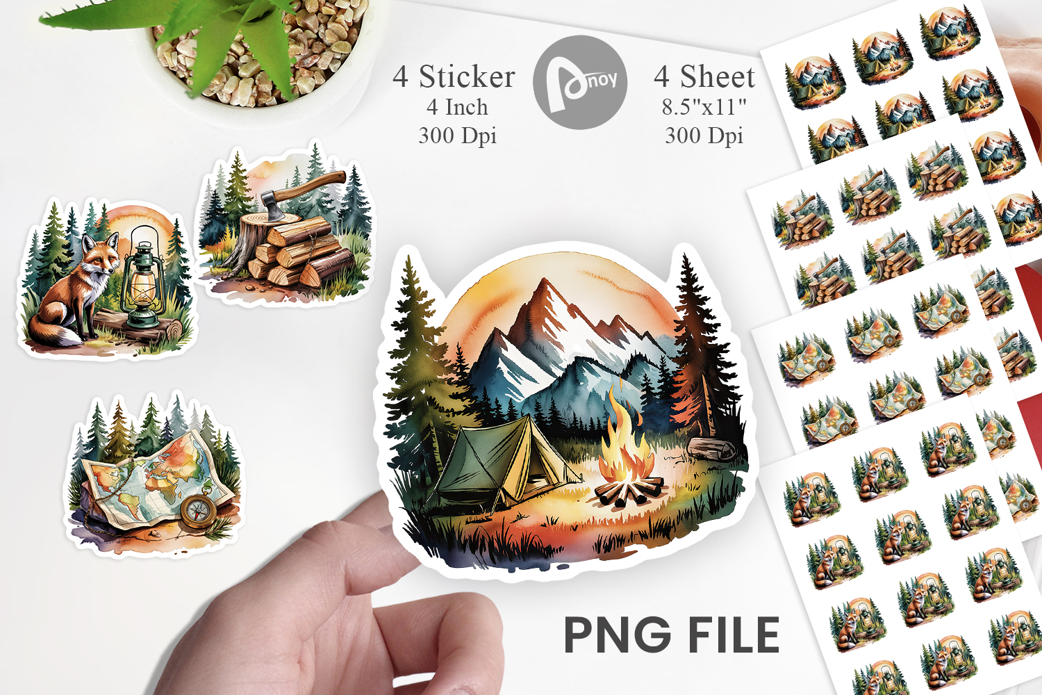 Vintage Camping Vibes Sticker product image 1