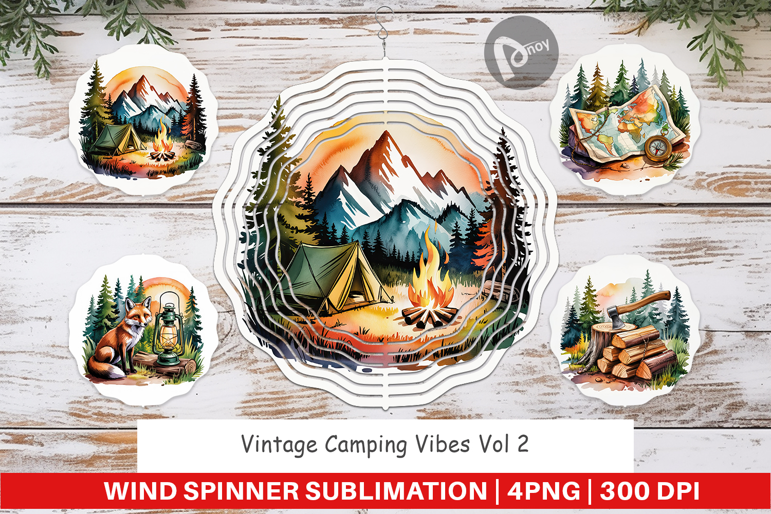Wind Spinner Vintage Camping Vibes product image 1