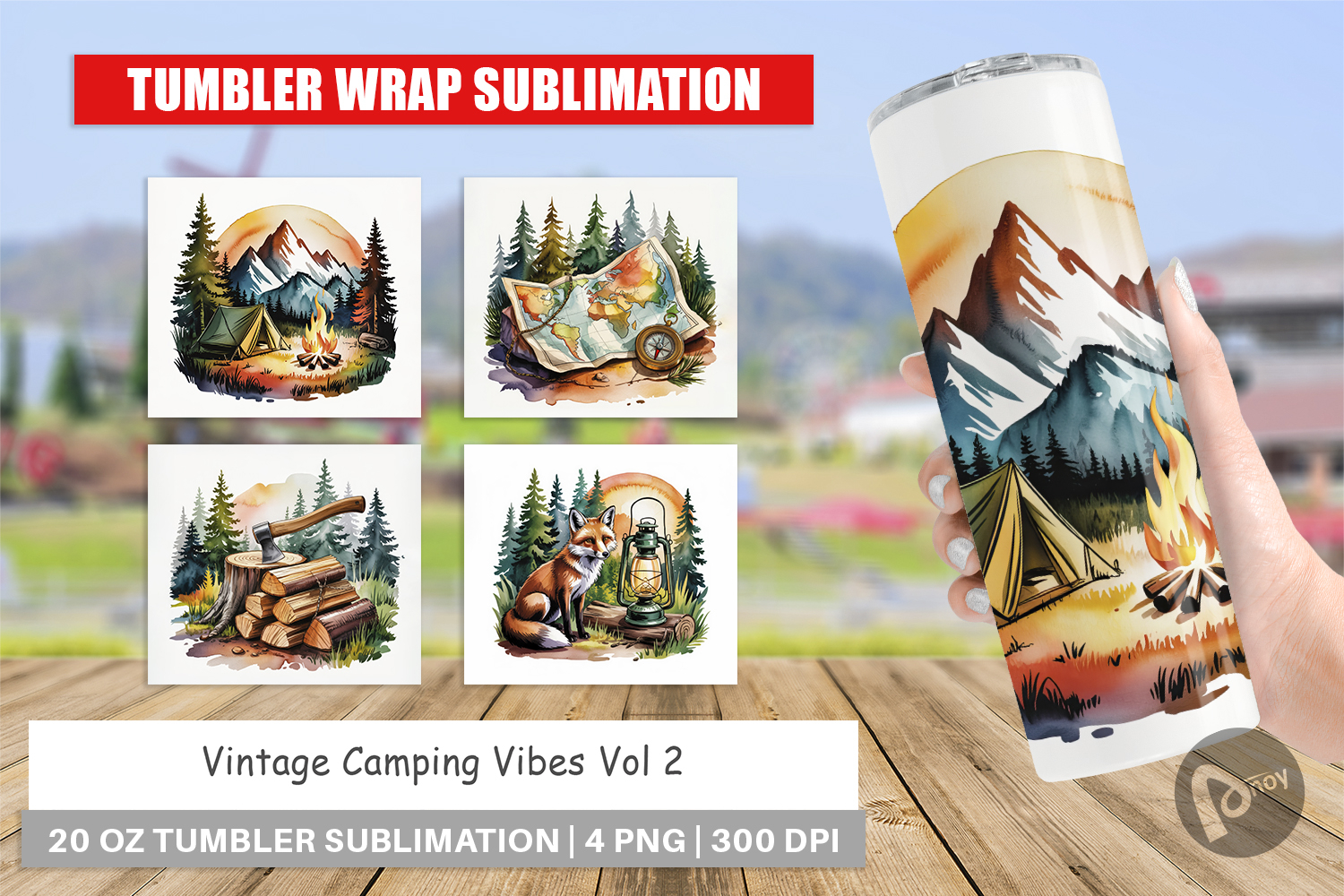 Tumbler Vintage Camping Vibes product image 1