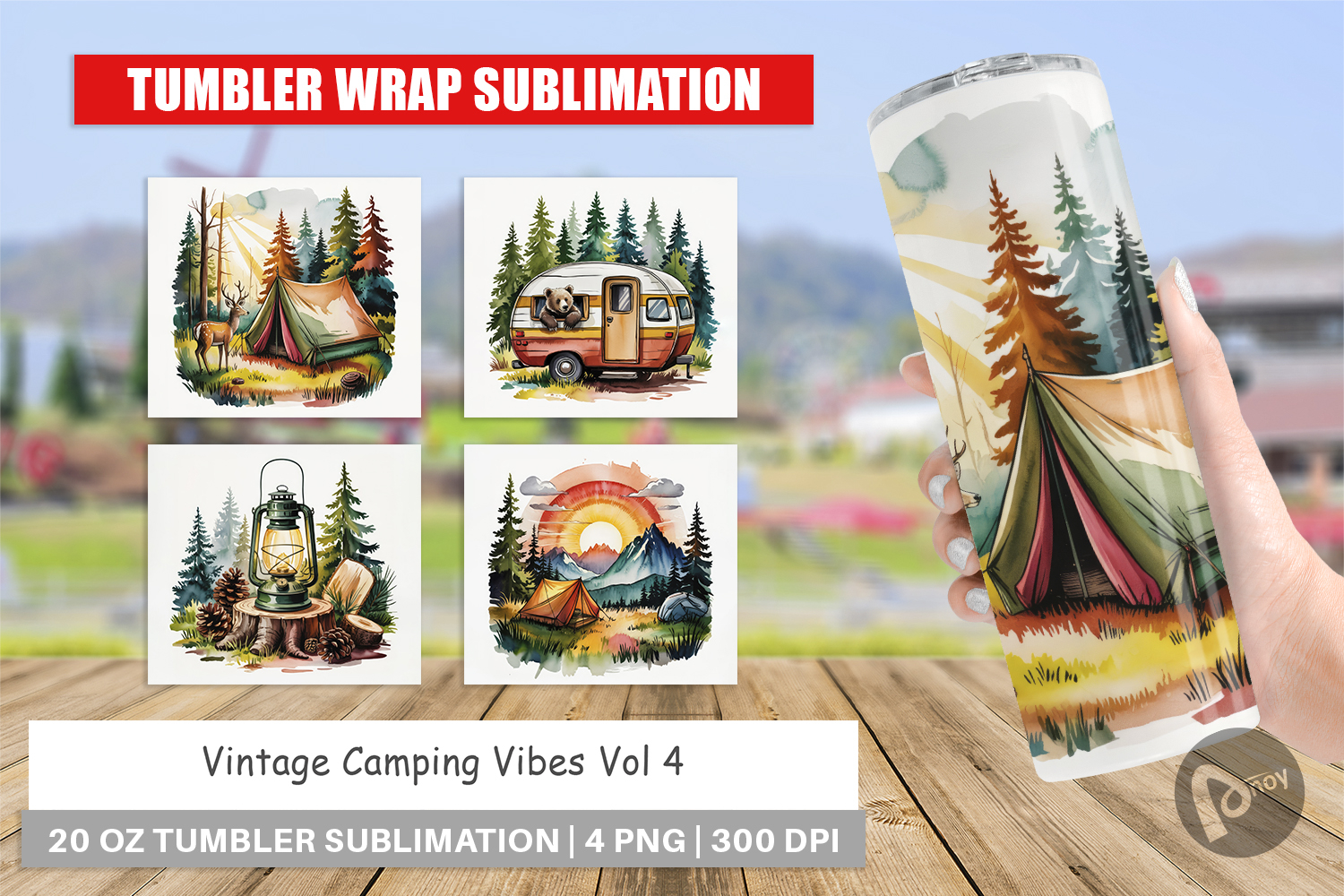 Tumbler Vintage Camping Vibes product image 1