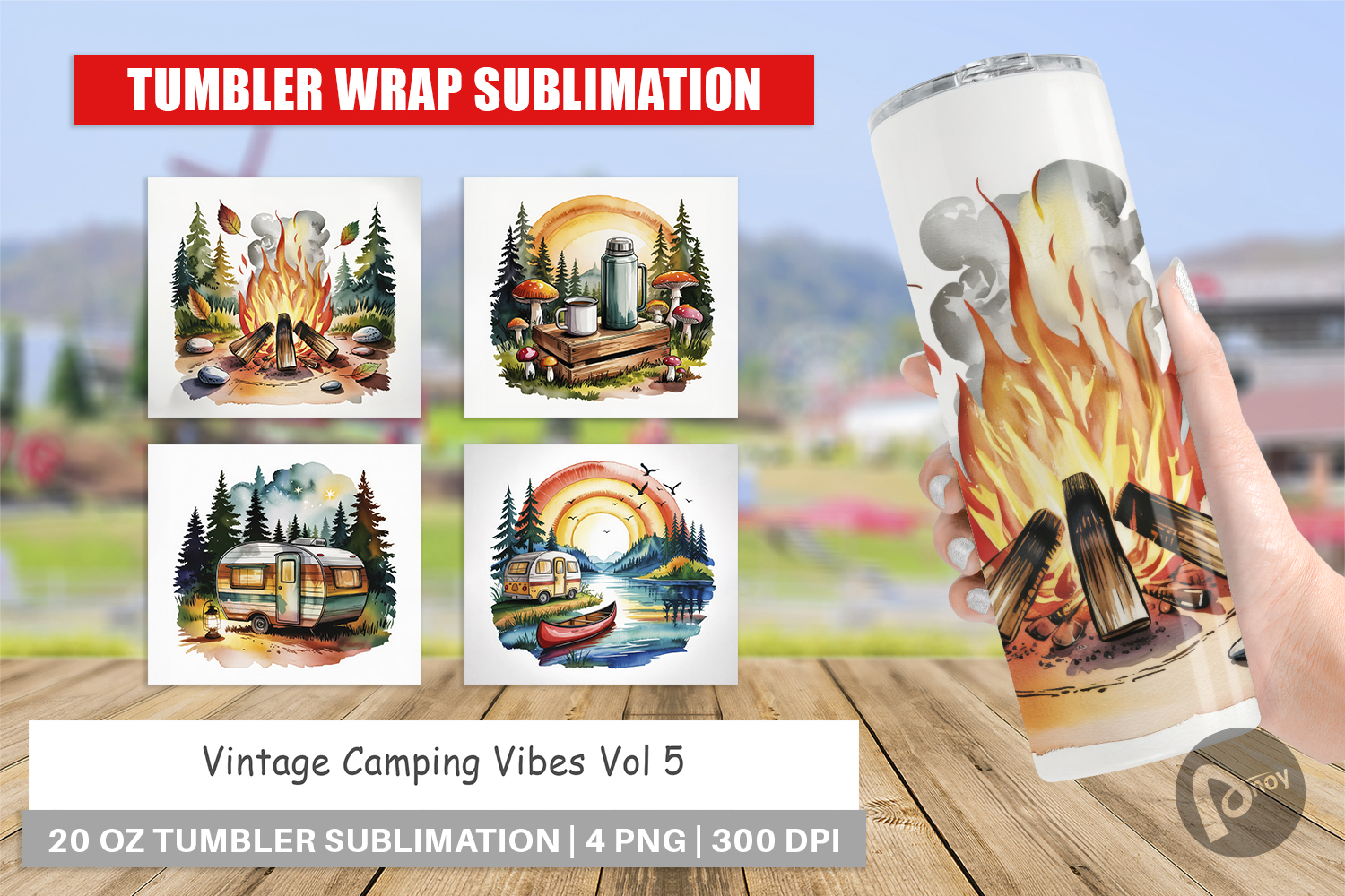 Tumbler Vintage Camping Vibes product image 1