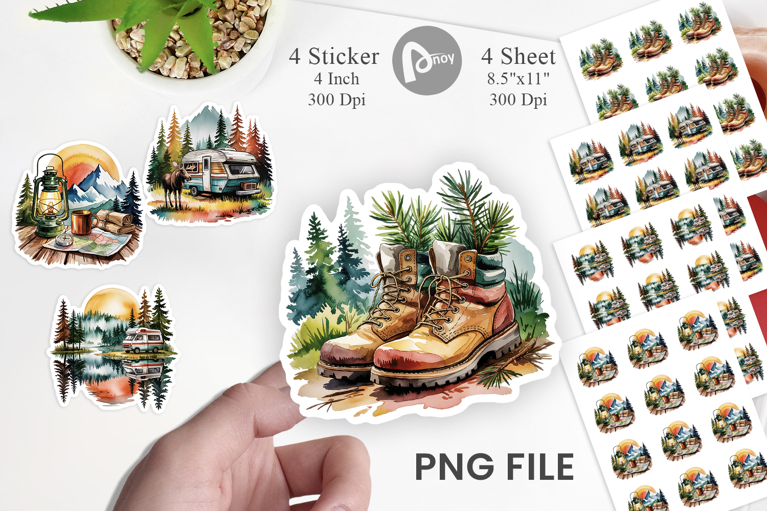 Vintage Camping Vibes Sticker product image 1
