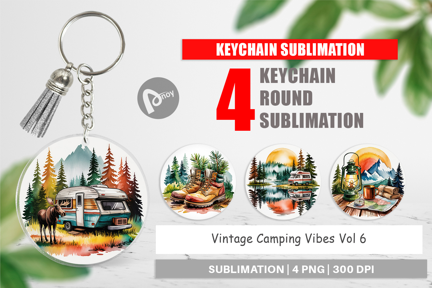 Keychain Vintage Camping Vibes product image 1