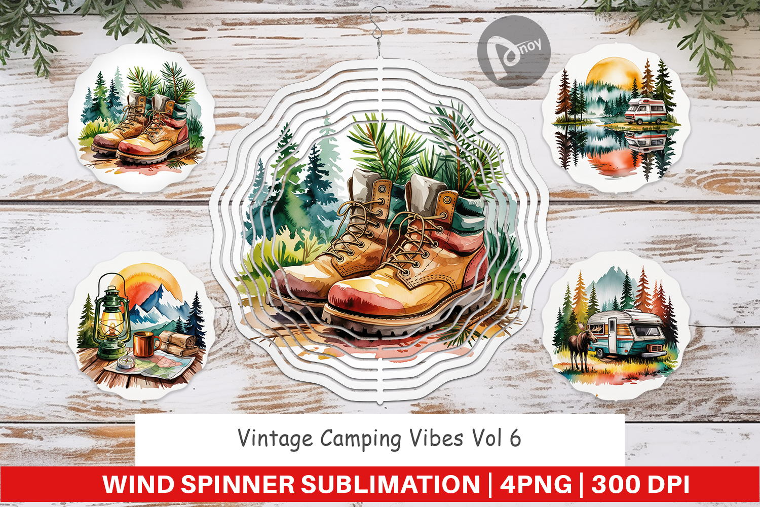 Wind Spinner Vintage Camping Vibes product image 1