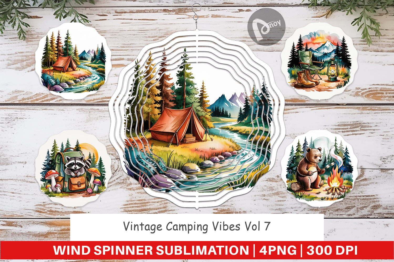Wind Spinner Vintage Camping Vibes product image 1