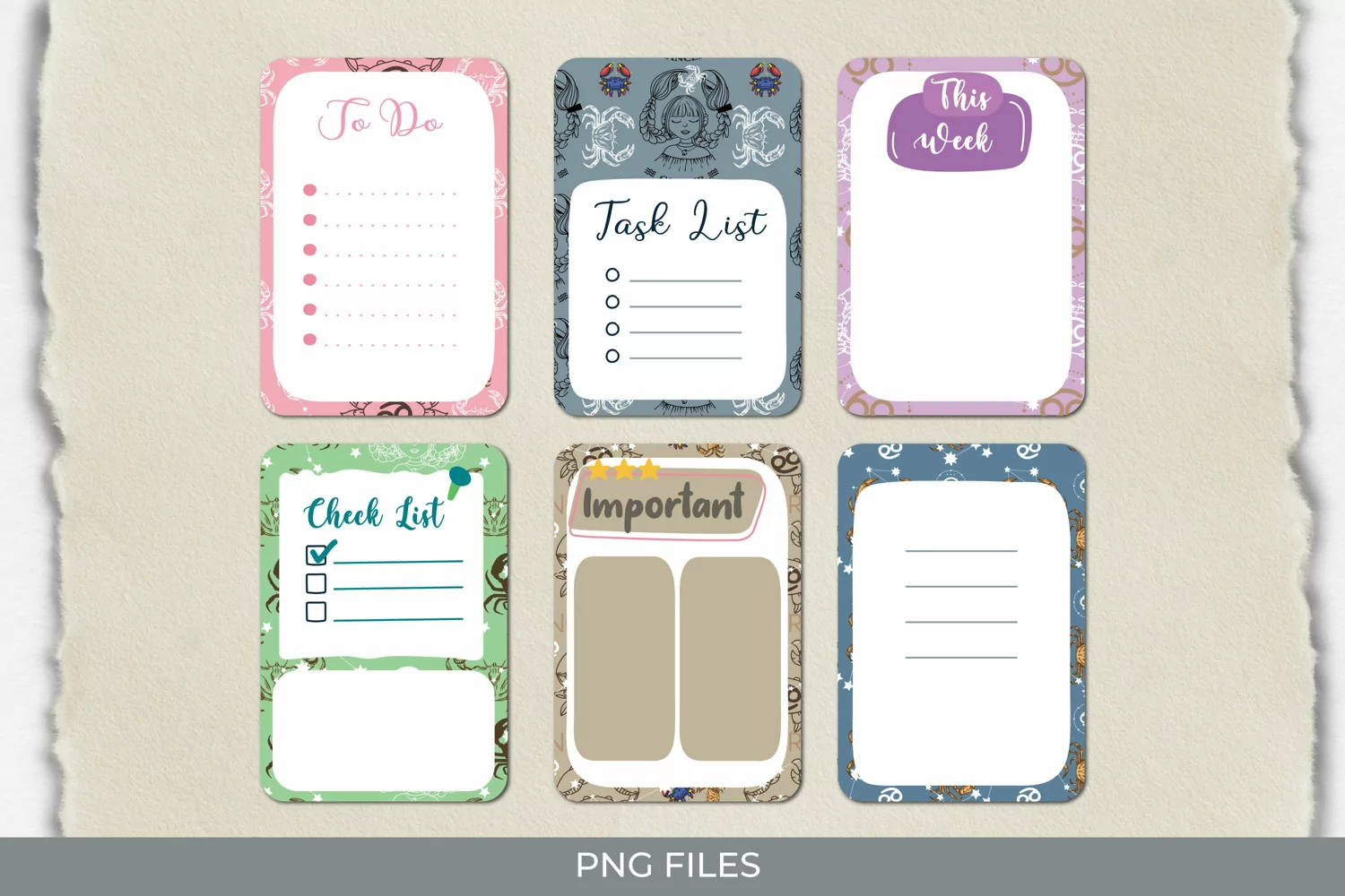 Vintage Cancer Sign Seamless Pattern Shaped Journaling Area product image 1