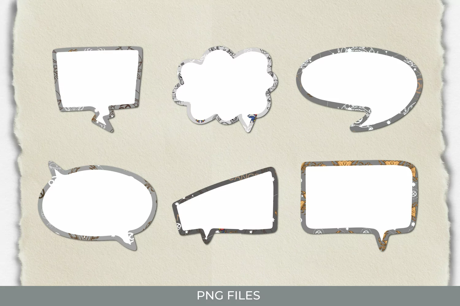 Vintage Cancer Sign Seamless Pattern Speech Bubbles product image 1