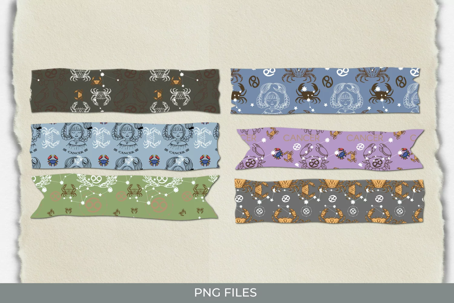 Vintage Cancer Sign Seamless Pattern Tape product image 1