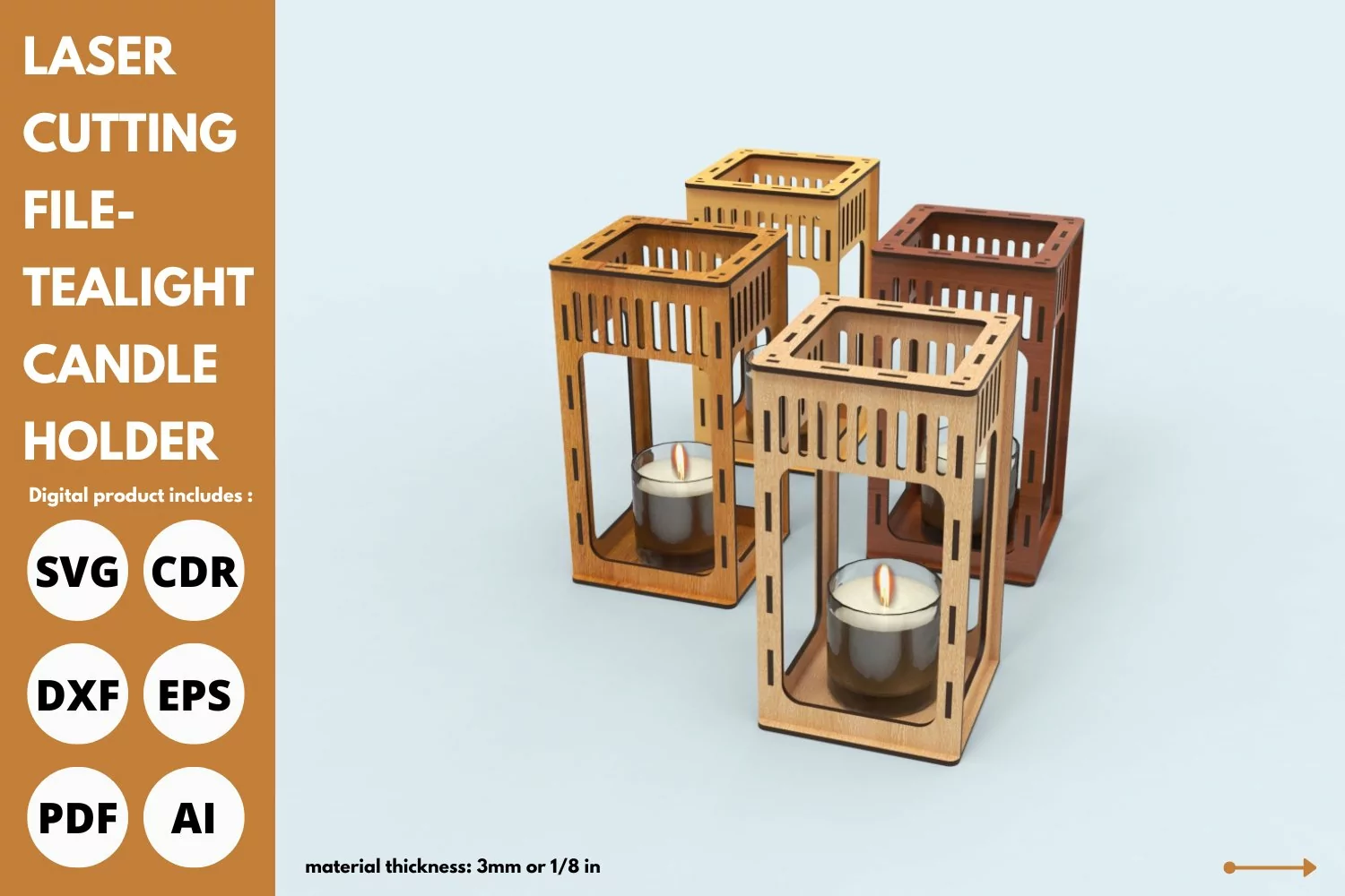 Vintage Candle Holder Display Stand svg laser cut glowforge product image 1