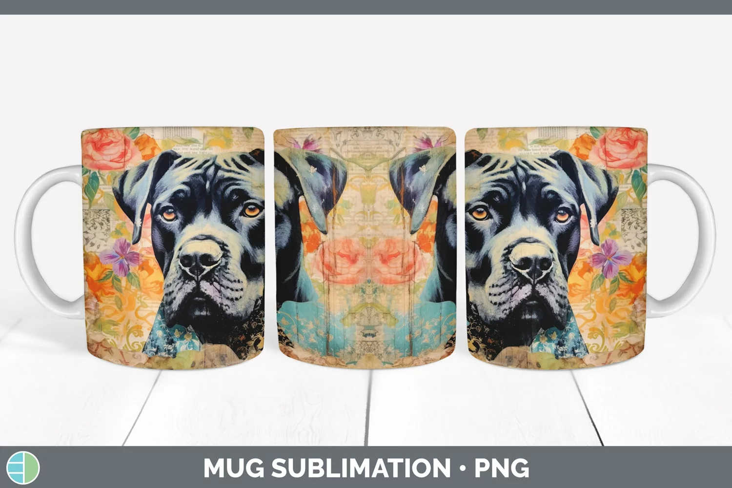 GorgeousDecoupage Cane Corsos Mug Wrap design.