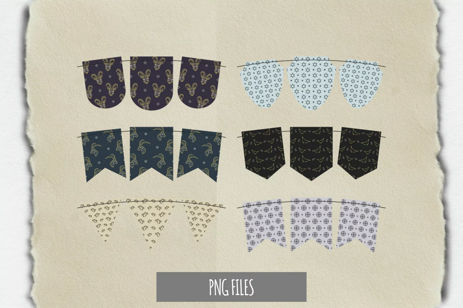 Vintage Capricorn Sign Bunting Banner Sets product image 1