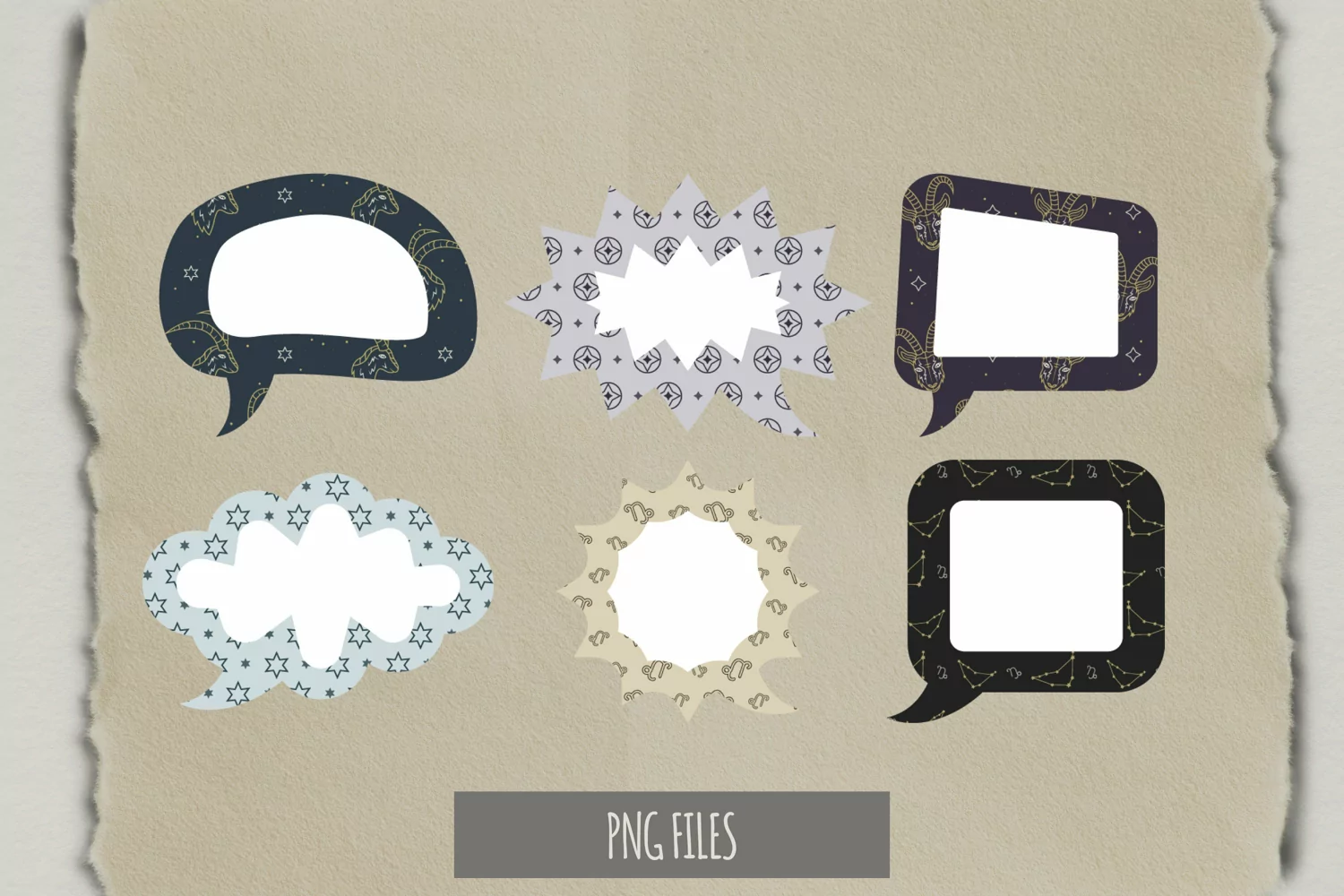 Vintage Capricorn Sign - Scrapbooking Speech Bubbles product image 1