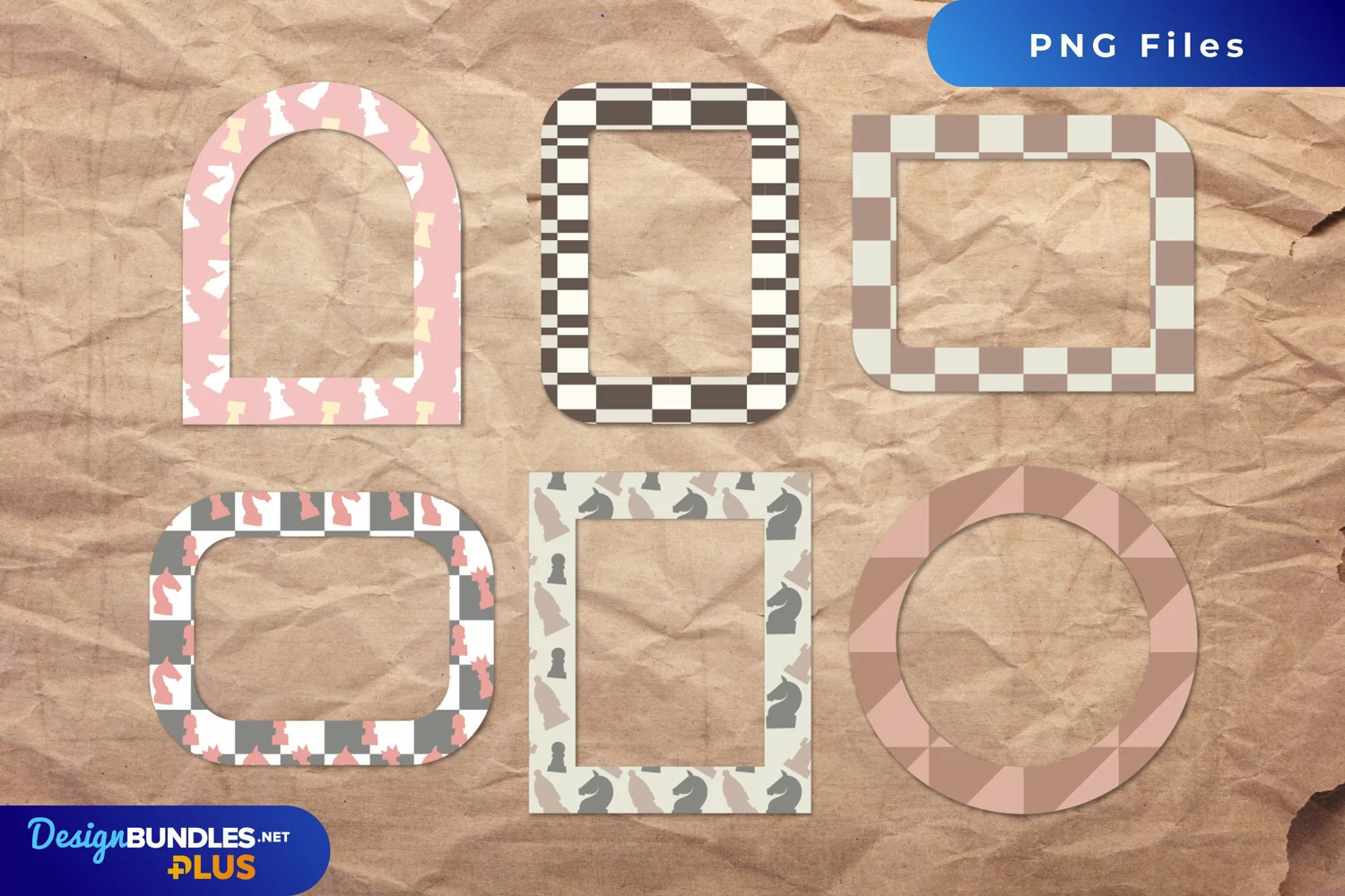 Vintage Chess Pieces Seamless Pattern Frames product image 1