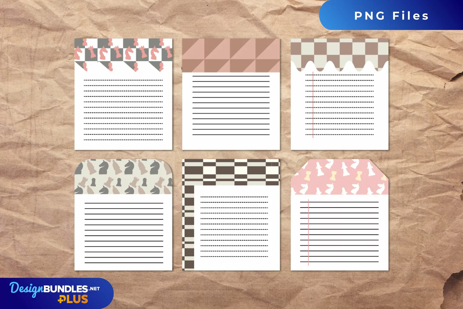 Vintage Chess Pieces Seamless Pattern Shaped Journaling Area product image 1