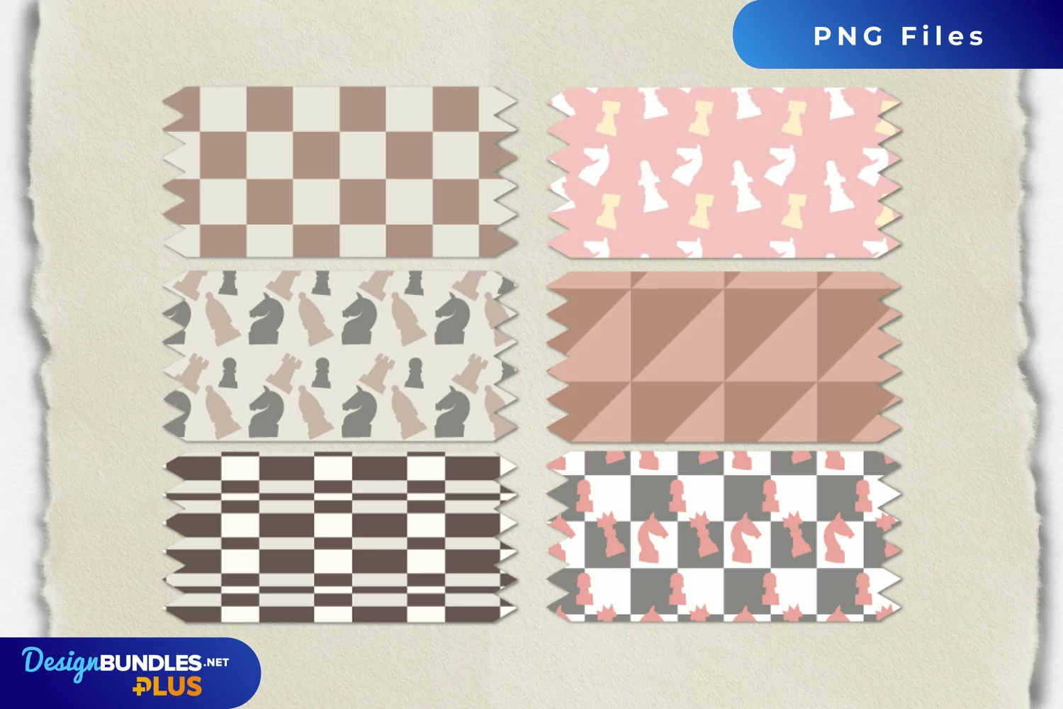 Vintage Chess Pieces Seamless Pattern Tape product image 1