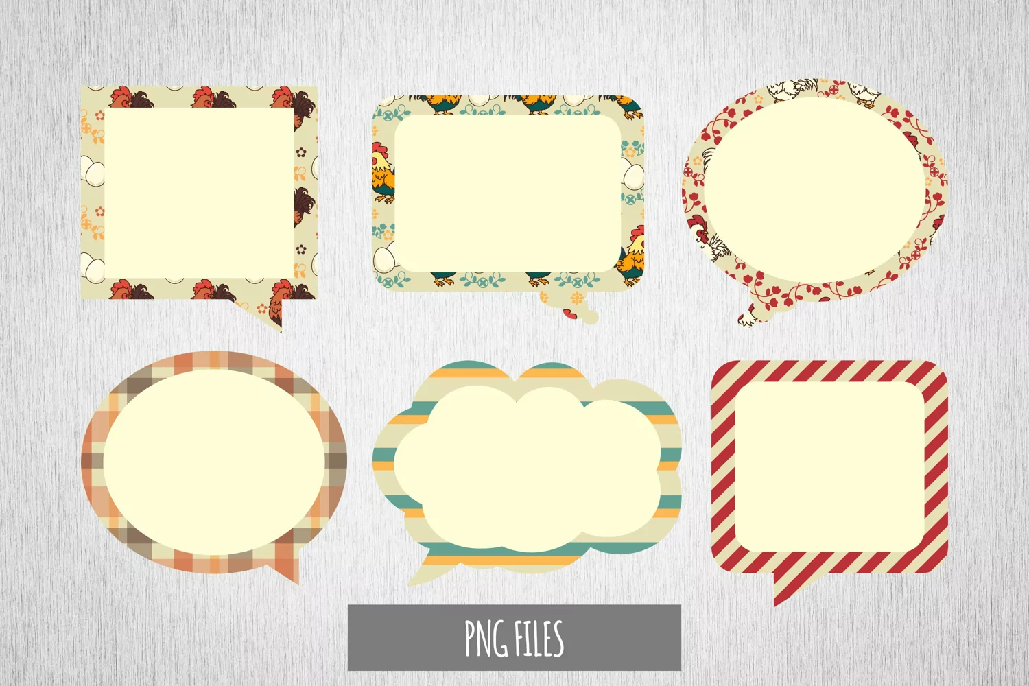 Vintage Chicken Seamless Pattern Speech Bubble product image 1