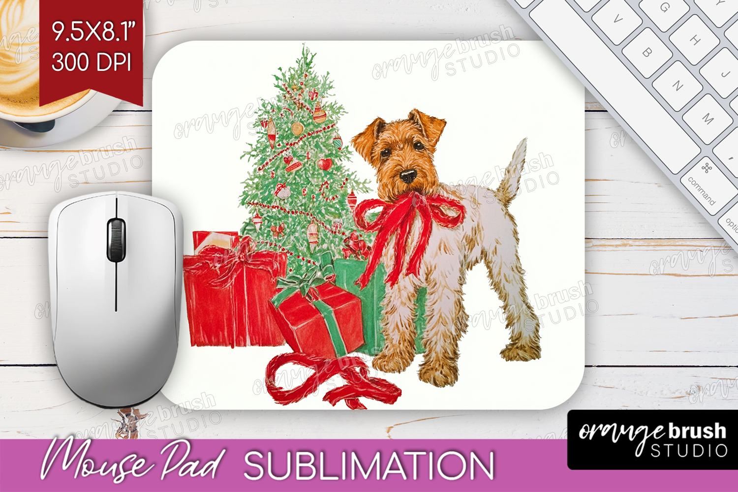 Vintage Christmas Mouse Pad Sublimation - Retro Xmas PNG product image 1