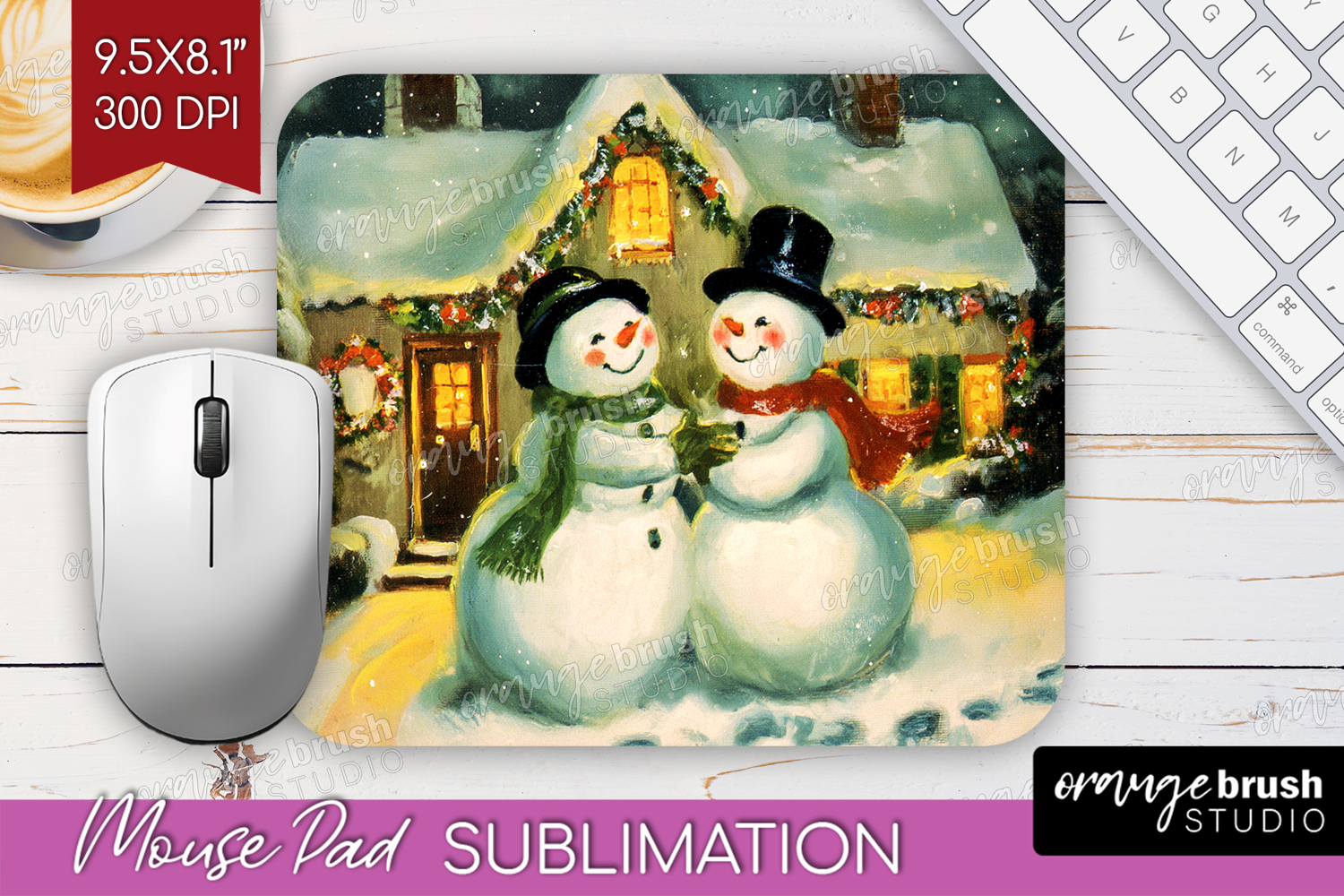 Vintage Christmas Mouse Pad Sublimation - Retro Xmas PNG product image 1
