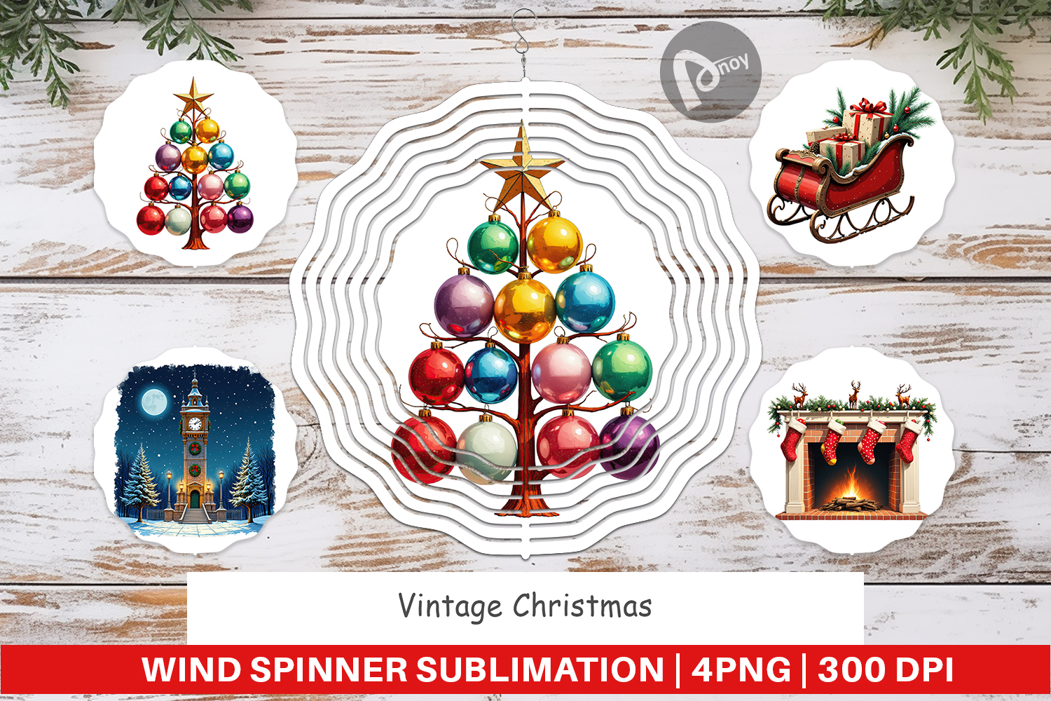 Wind Spinner Vintage Christmas