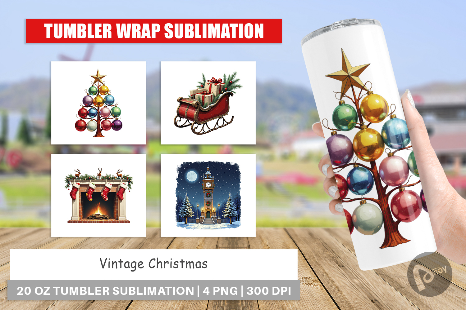 Tumbler Vintage Christmas