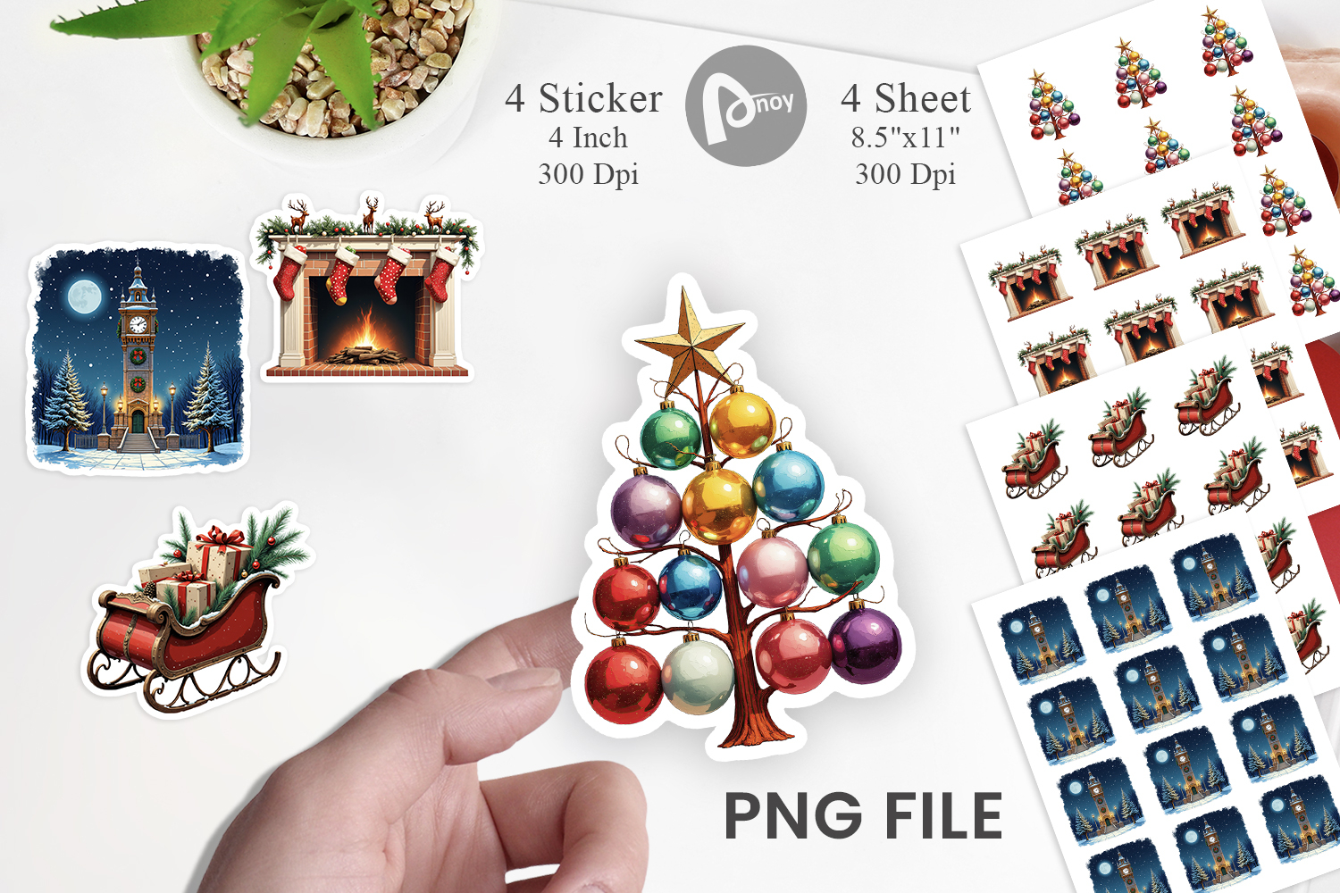 Vintage Christmas Sticker