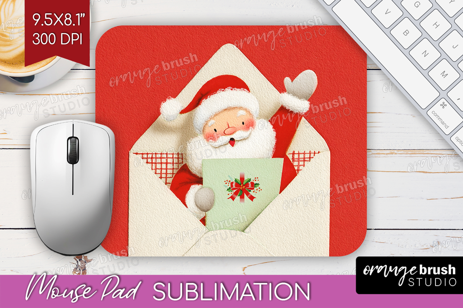 Vintage Christmas Mouse Pad Sublimation - Retro Xmas PNG product image 1