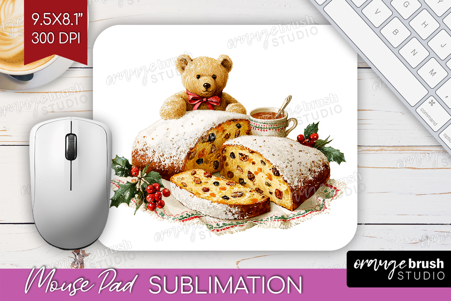 Vintage Christmas Mouse Pad Sublimation - Retro Xmas PNG product image 1