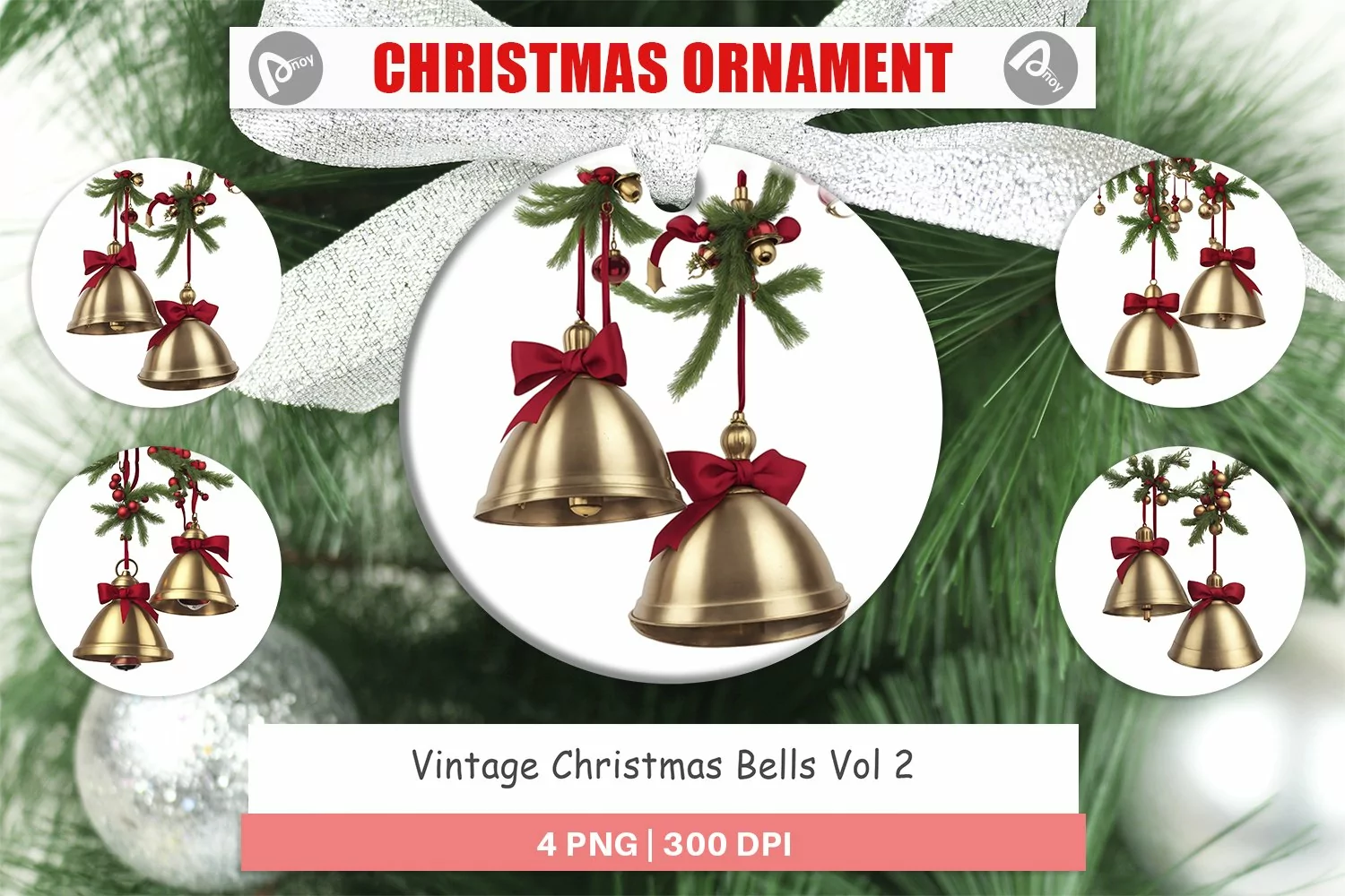 Christmas Ornaments Vintage Christmas Bells product image 1
