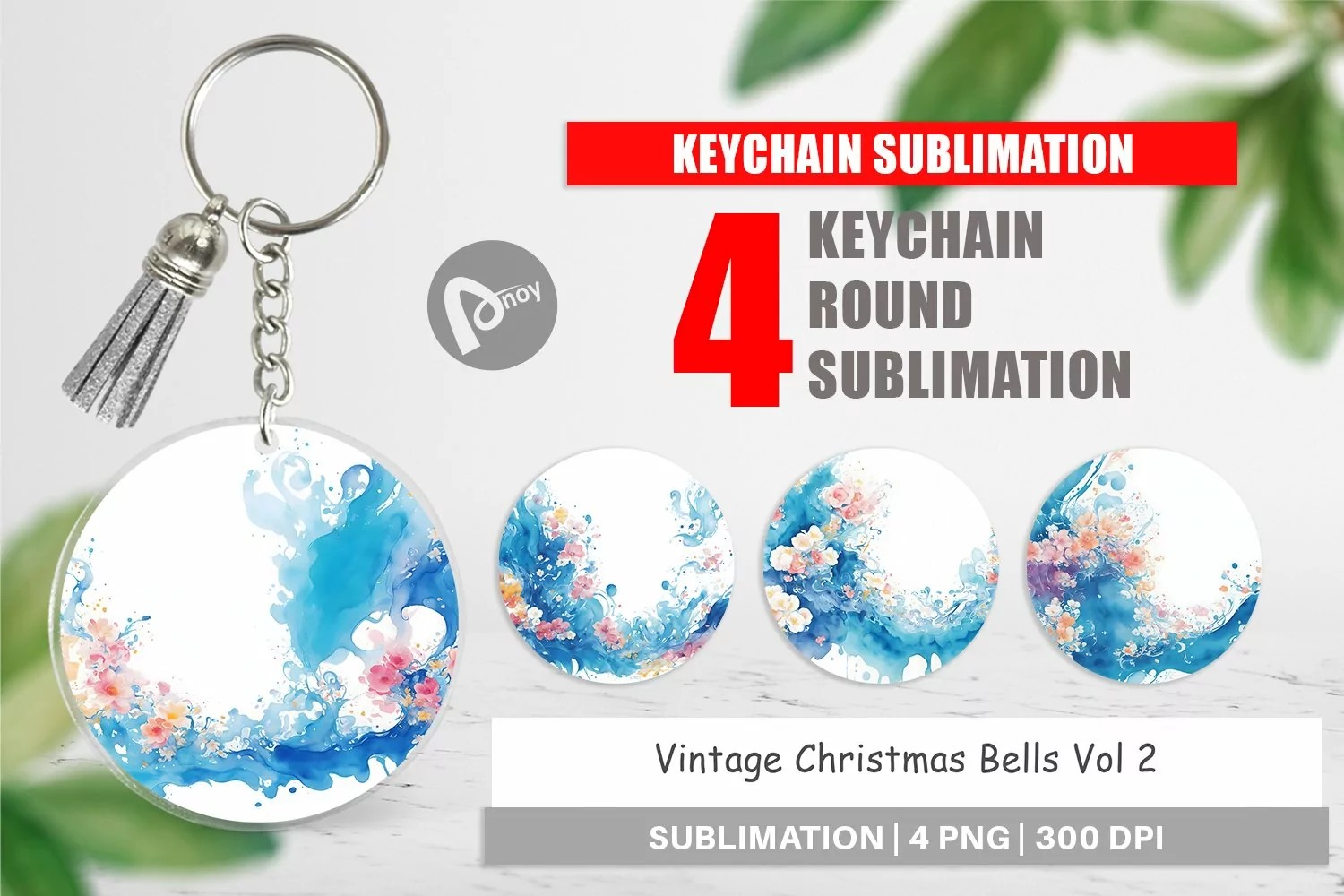 Keychain Watercolor Splash Wave product image 1