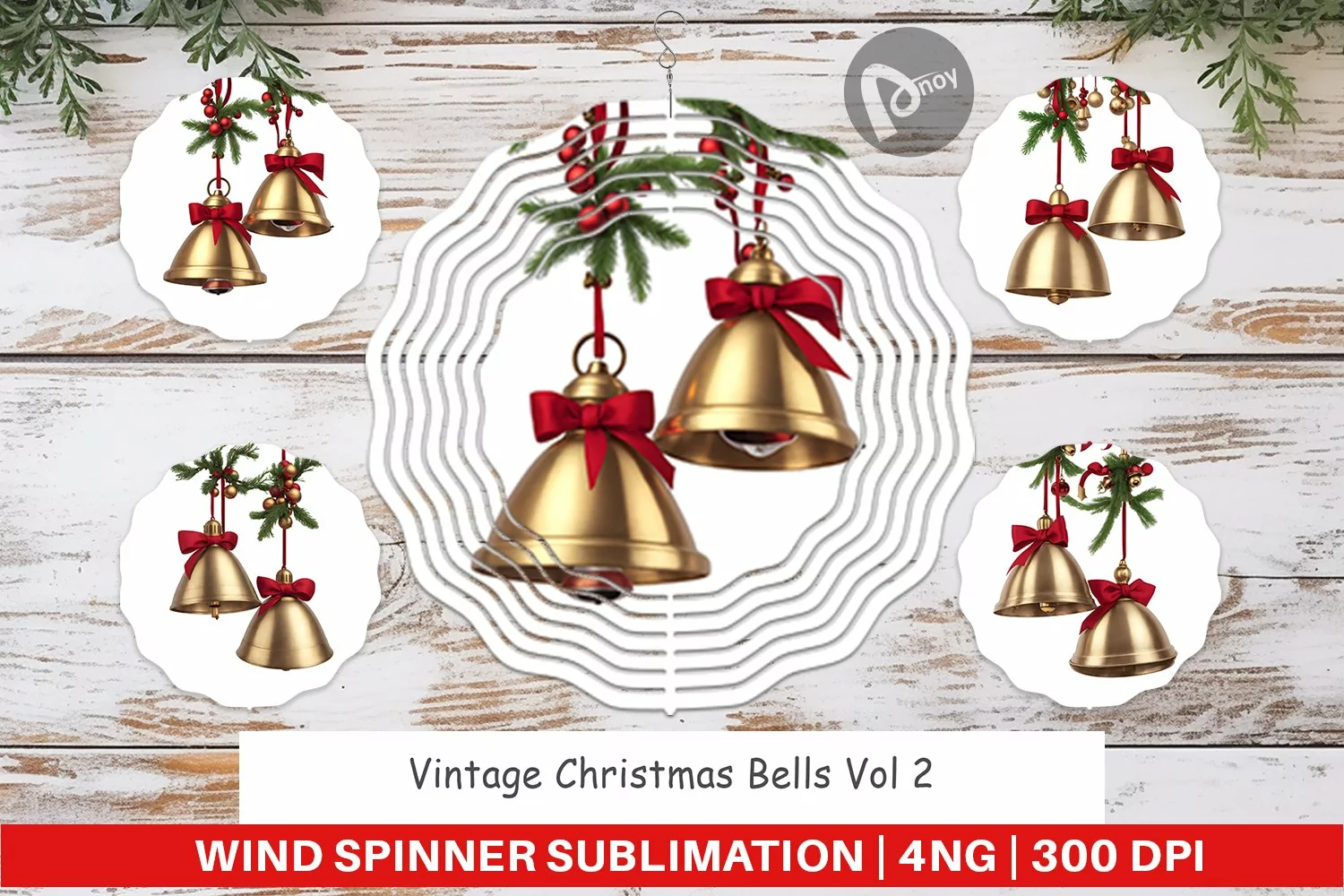Wind Spinner Vintage Christmas Bells product image 1