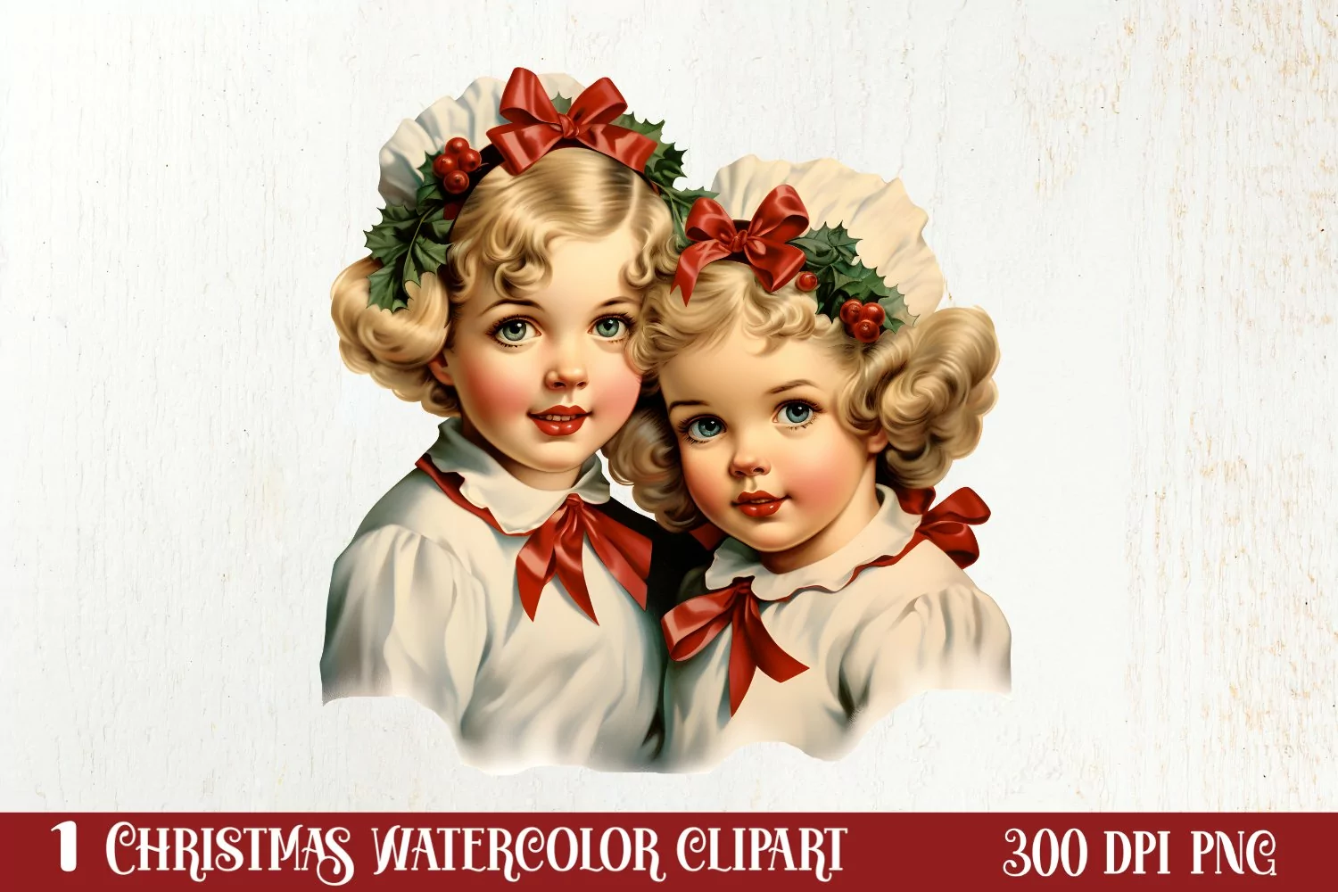 Vintage Christmas Sublimation Clipart, Vintage Christmas PNG product image 1